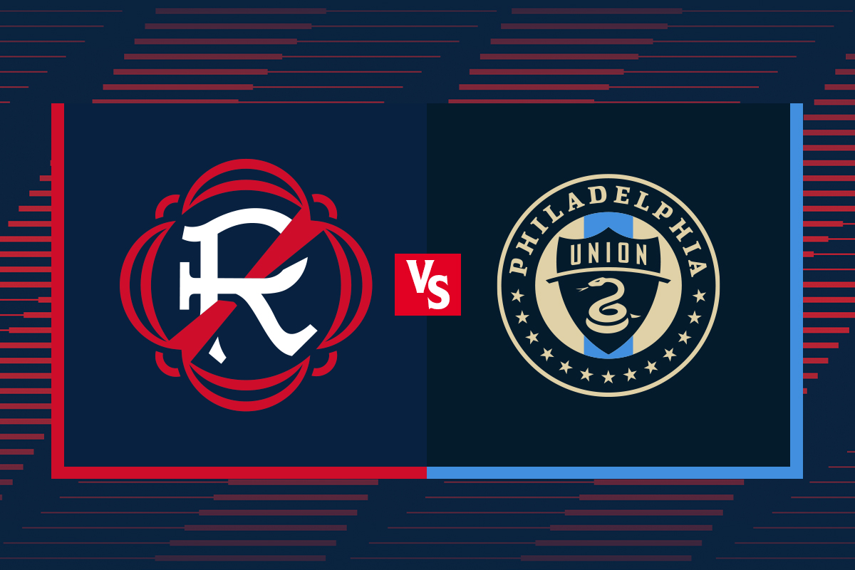 Two sports team logos facing off with a red 'VS' between them on a dark background.