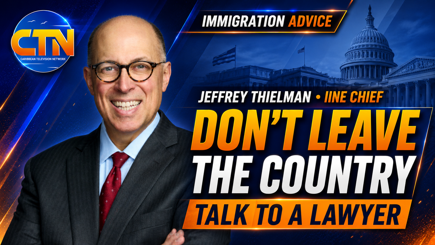 Promotional banner for CTN Immigration Advice featuring a smiling man in a suit, with bold text: 'Don't Leave The Country' and 'Talk to a Lawyer'.